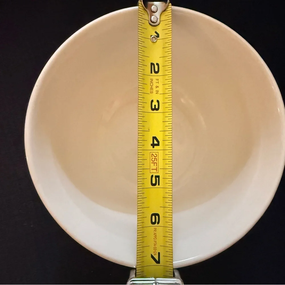 Williams Sonoma Mixing/Serving Bowl Heavy 7” off white pumpkins embossed